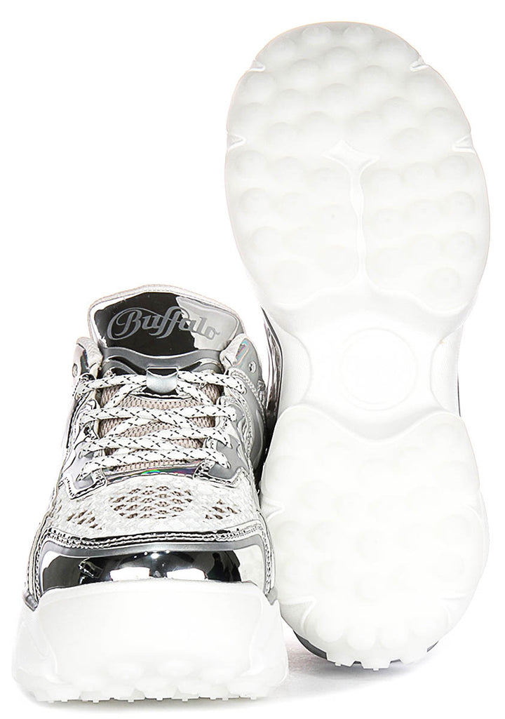 Buffalo Score Tec In White Silver For Women