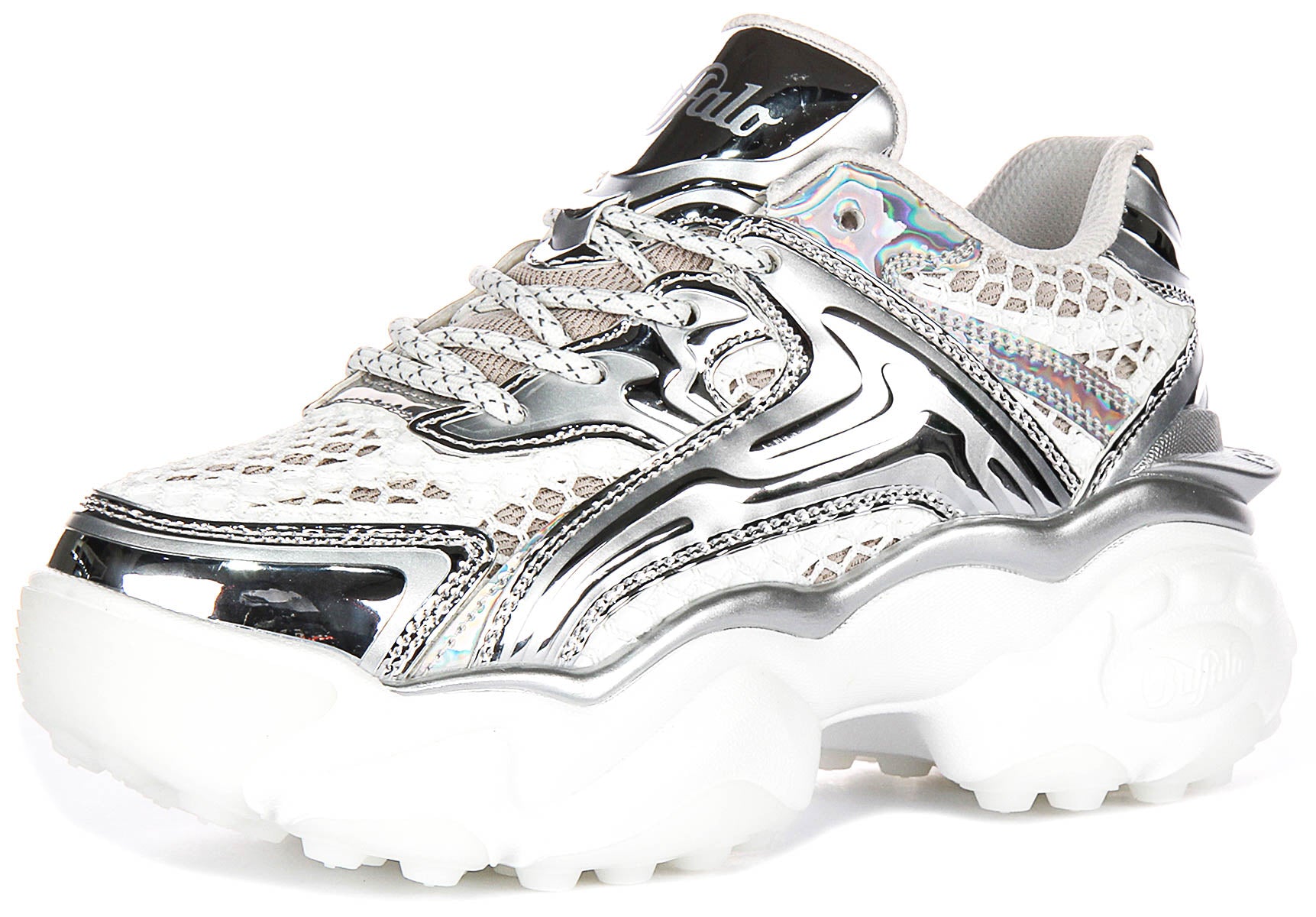 Buffalo Score Tec White Silver For Women | Iridescent Chunky