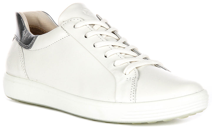 Ecco Soft 7 W In White Silver For Women