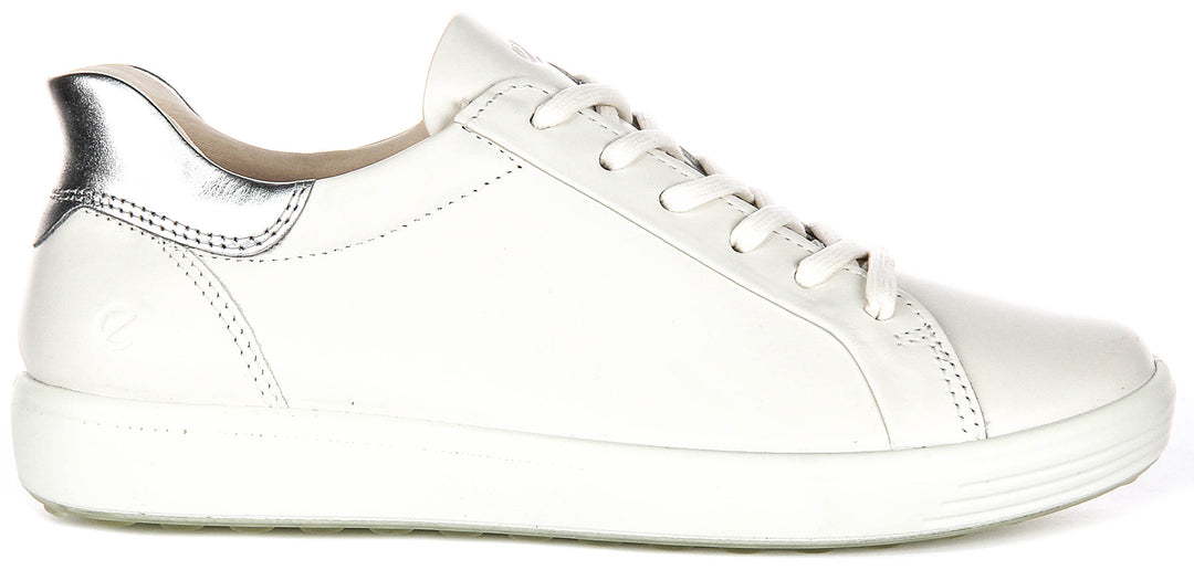 Ecco Soft 7 W In White Silver For Women
