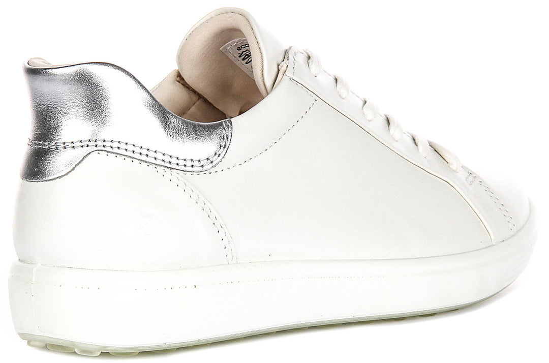 Ecco Soft 7 W In White Silver For Women