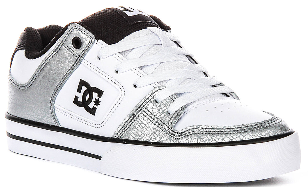 Dc Shoes Pure In White Silver For Women
