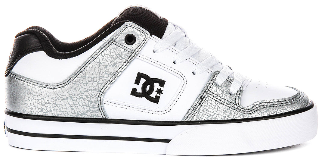 Dc Shoes Pure In White Silver For Women