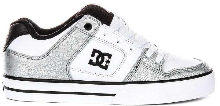 Dc Shoes Pure In White Silver For Women