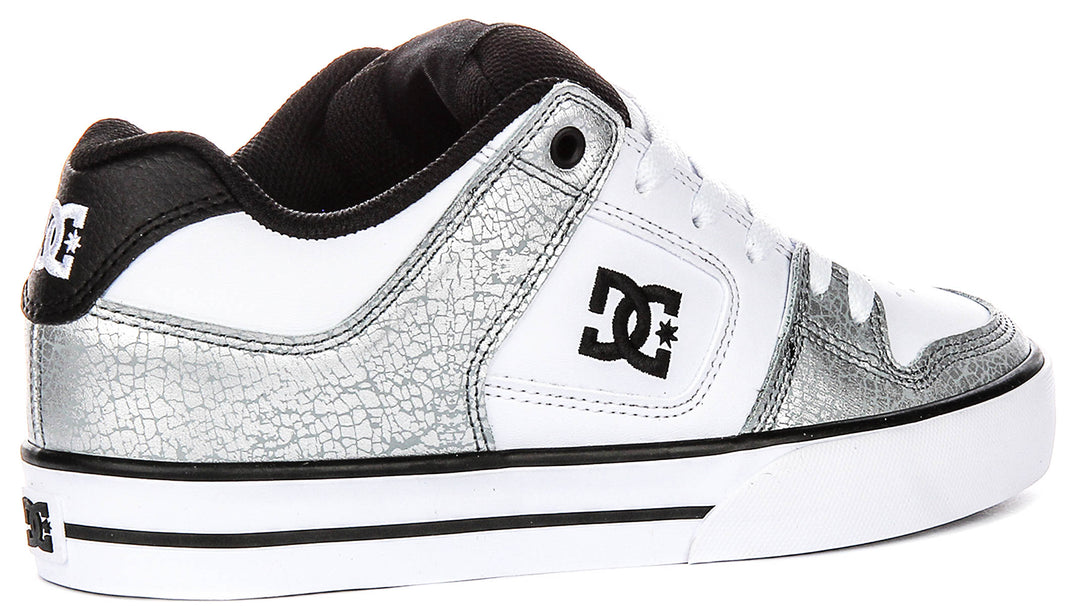 Dc Shoes Pure In White Silver For Women