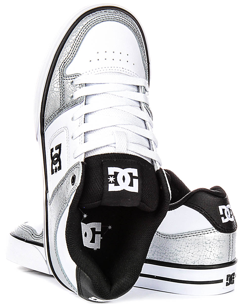 Dc Shoes Pure In White Silver For Women