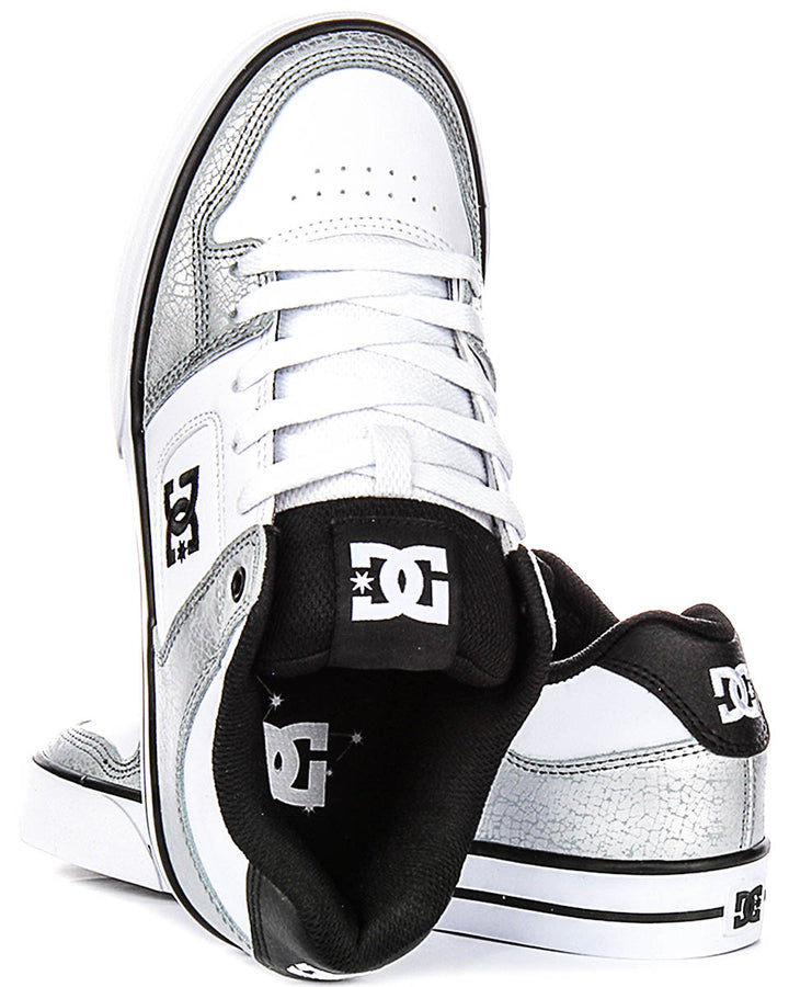 Dc Shoes Pure In White Silver For Women