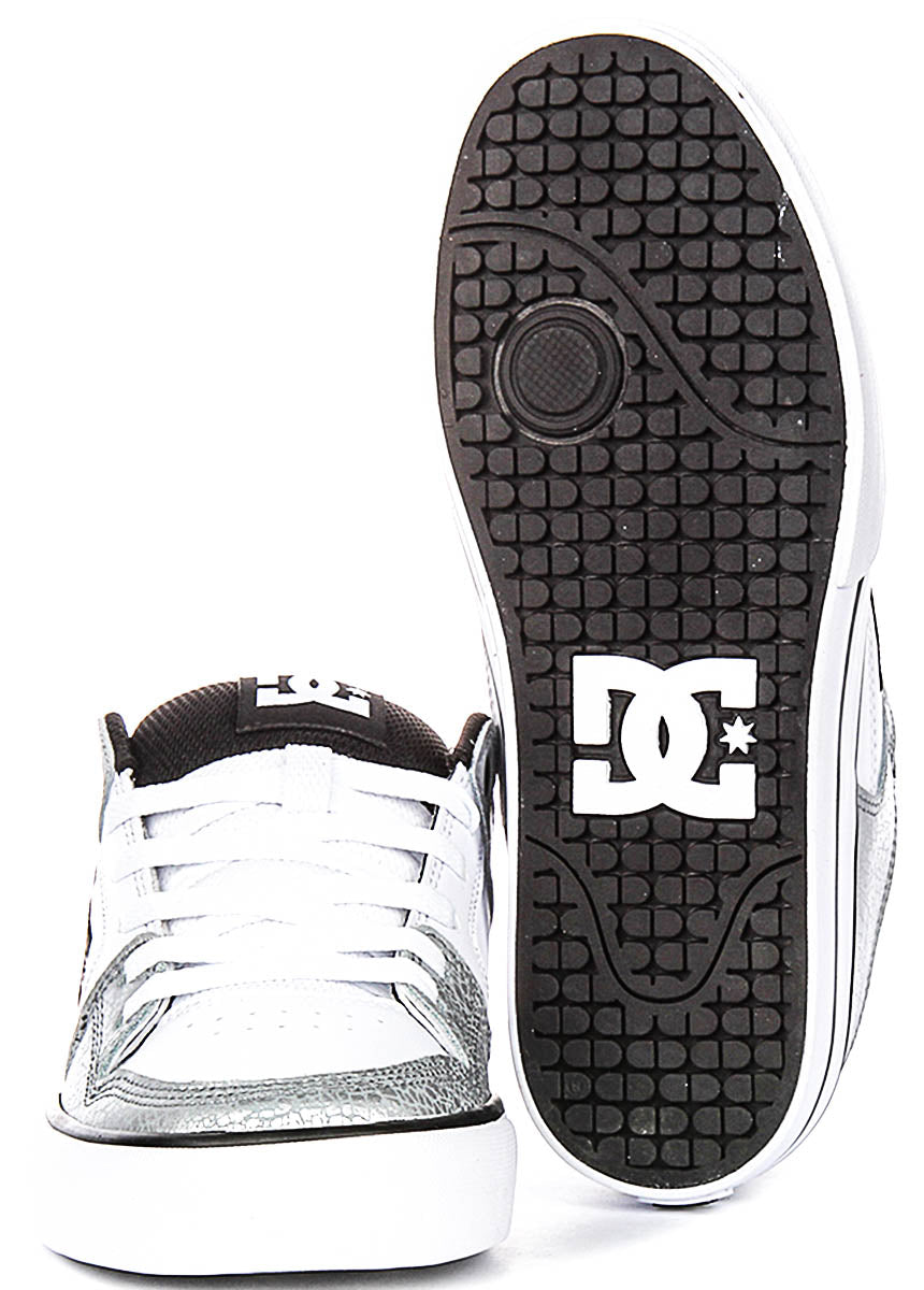 Dc Shoes Pure In White Silver For Women
