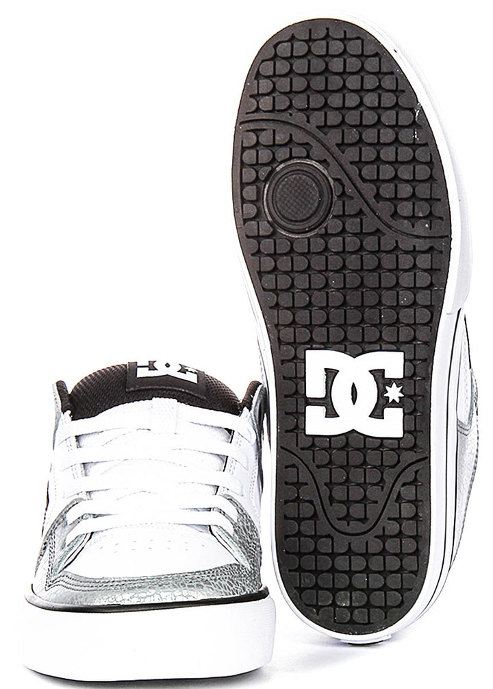 Dc Shoes Pure In White Silver For Women