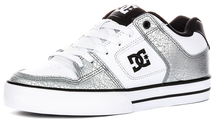 Dc Shoes Pure In White Silver For Women