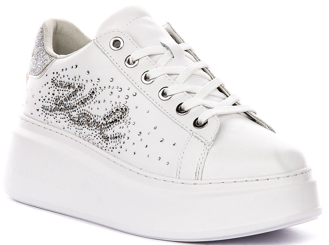 Karl Lagerfeld Anakapri Rhinestone In White Silver For Women