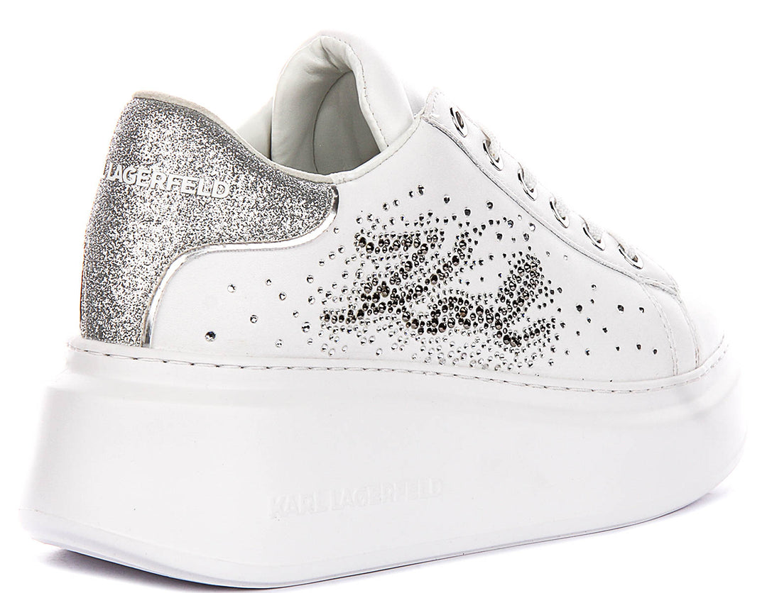 Karl Lagerfeld Anakapri Rhinestone In White Silver For Women