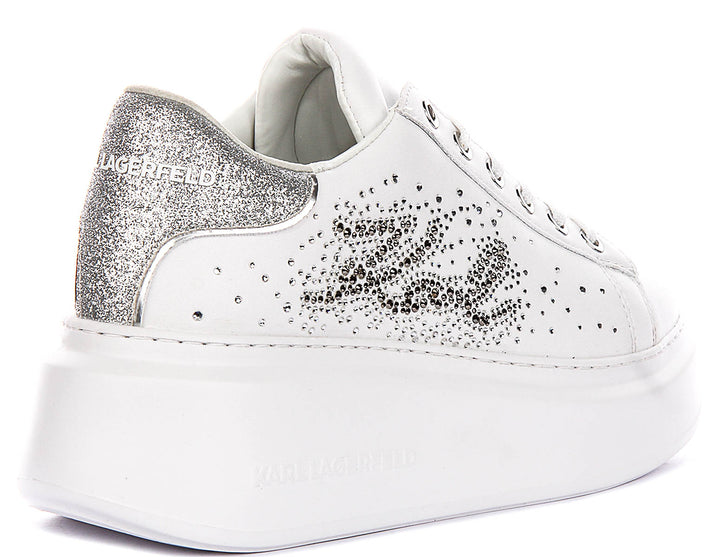 Karl Lagerfeld Anakapri Rhinestone In White Silver For Women