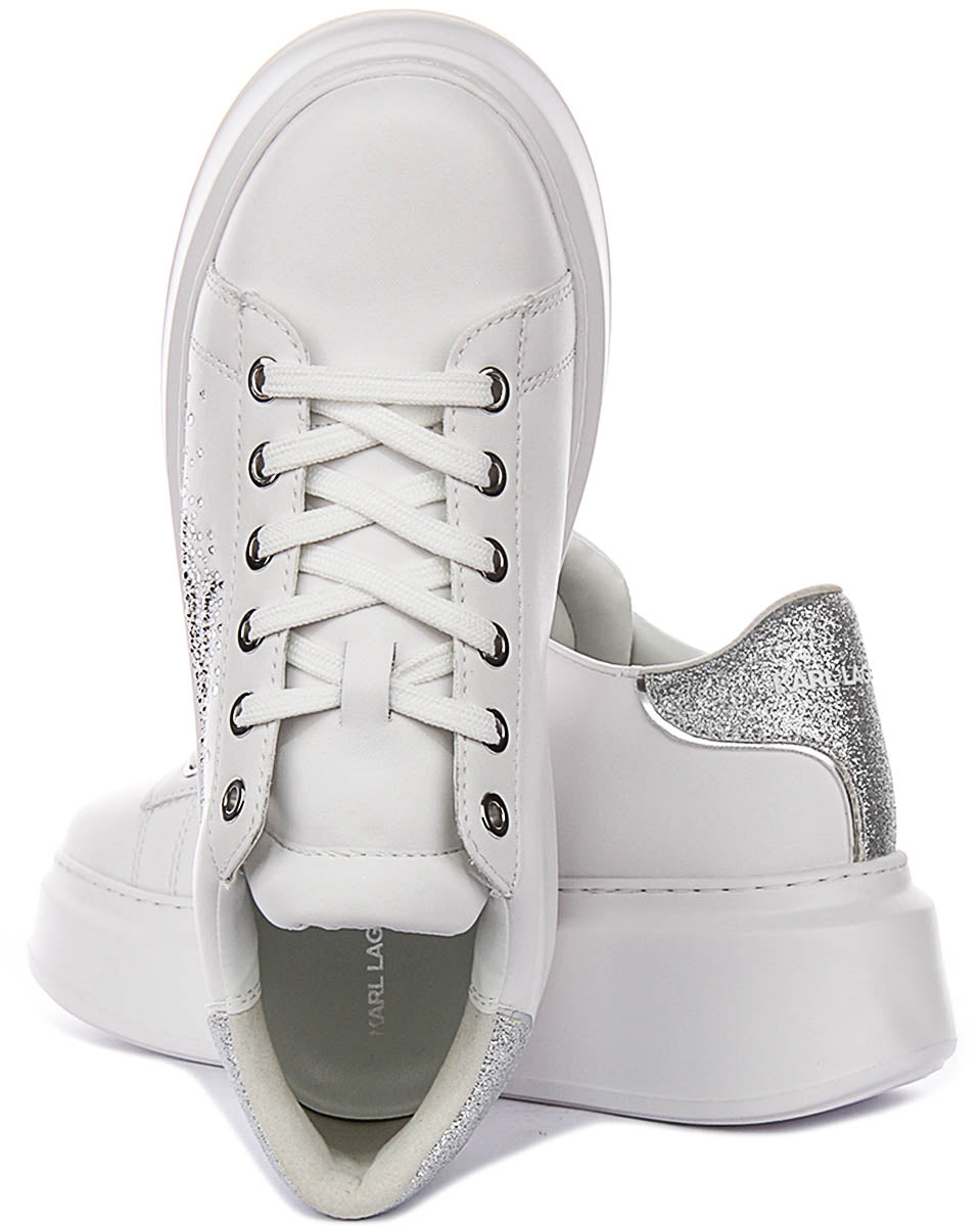 Karl Lagerfeld Anakapri Rhinestone In White Silver For Women