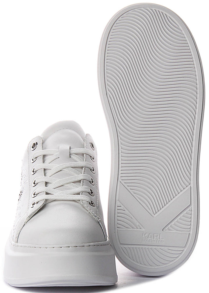 Karl Lagerfeld Anakapri Rhinestone In White Silver For Women