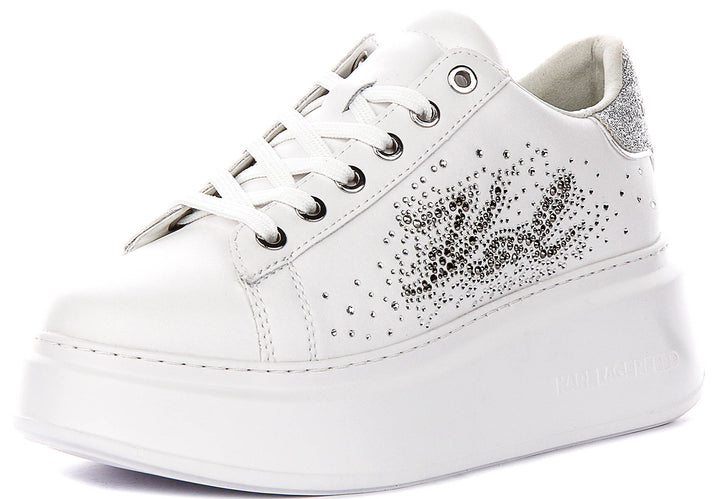 Karl Lagerfeld Anakapri Rhinestone In White Silver For Women