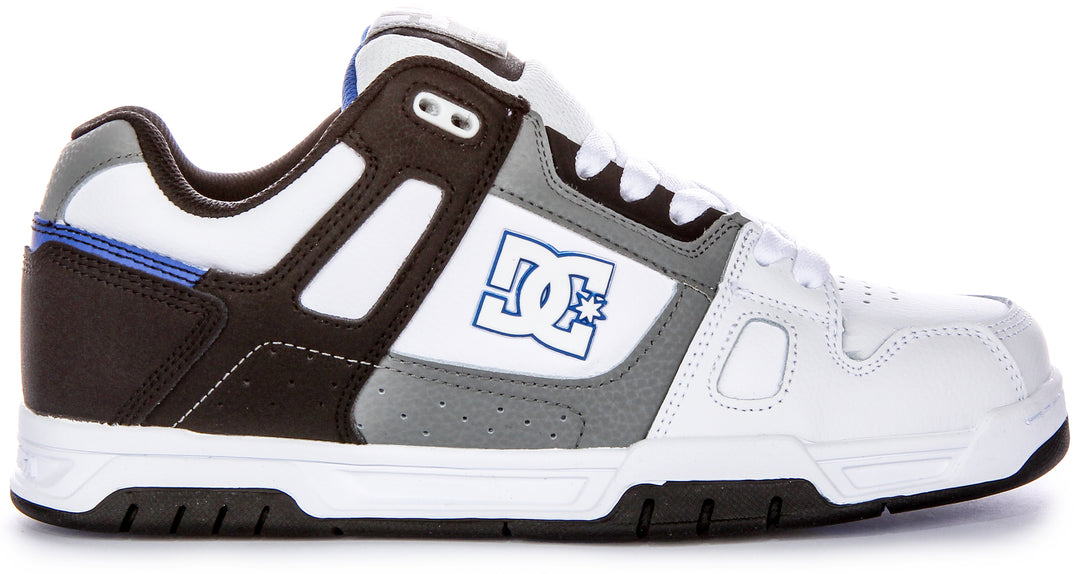 DC Shoes Stag HerrenSneaker mit Schnürung und TPRLogoSohle in Weiß Schwarz Grau