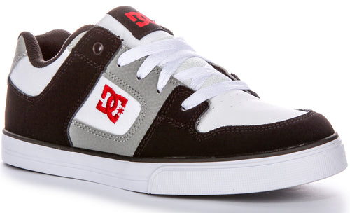 Dc Shoes Pure In White Black Grey For Youth