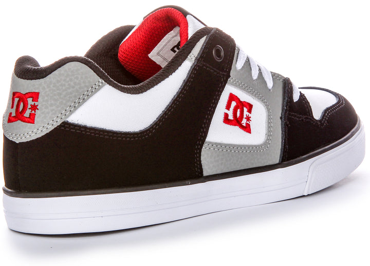 Dc Shoes Pure In Whitet Black Grey Trainer For Youth