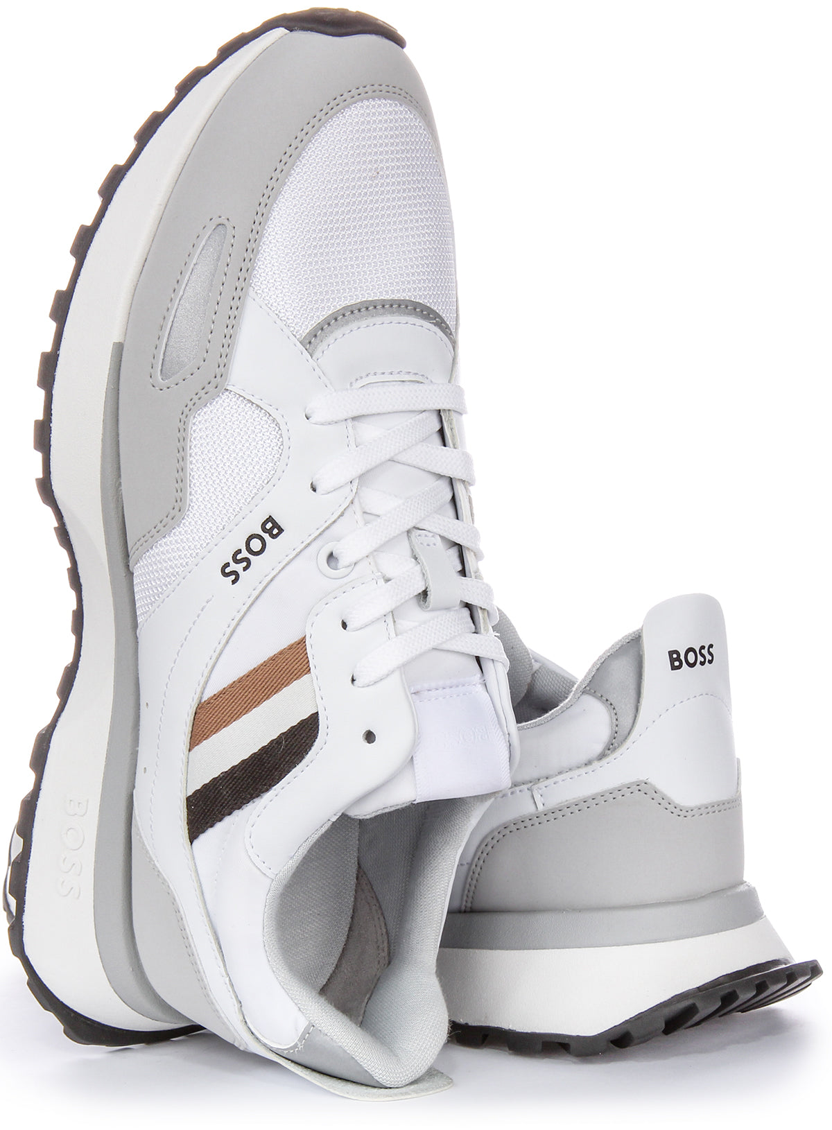Boss Jonah Runner Mx N In White Grey For Men | Hugo Boss Trainers