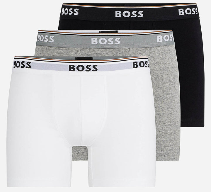 Boss Boxer 3 Pack Power In White Black Grey For Men
