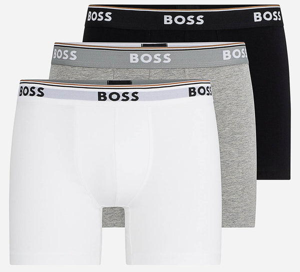 Boss BoxerBr Power In White Black Grey For Men 3 Packs | Hugo Boss