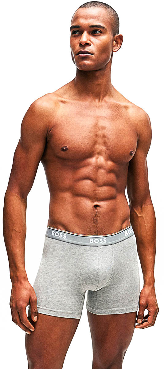 Boss Boxer 3 Pack Power In White Black Grey For Men