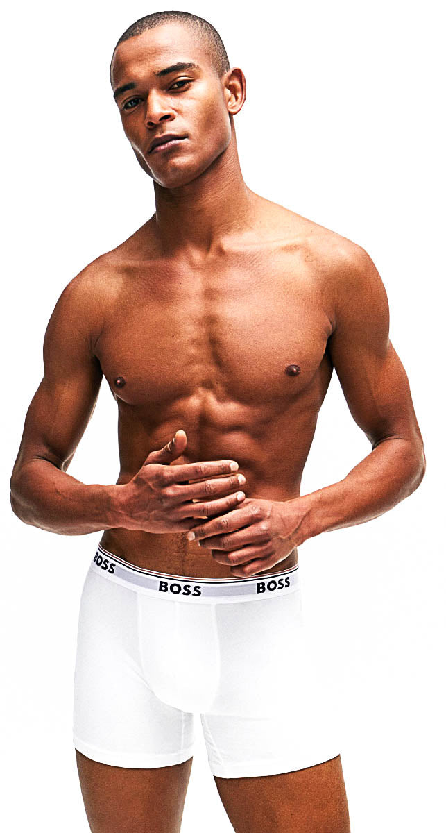Boss Boxer 3 Pack Power In White Black Grey For Men