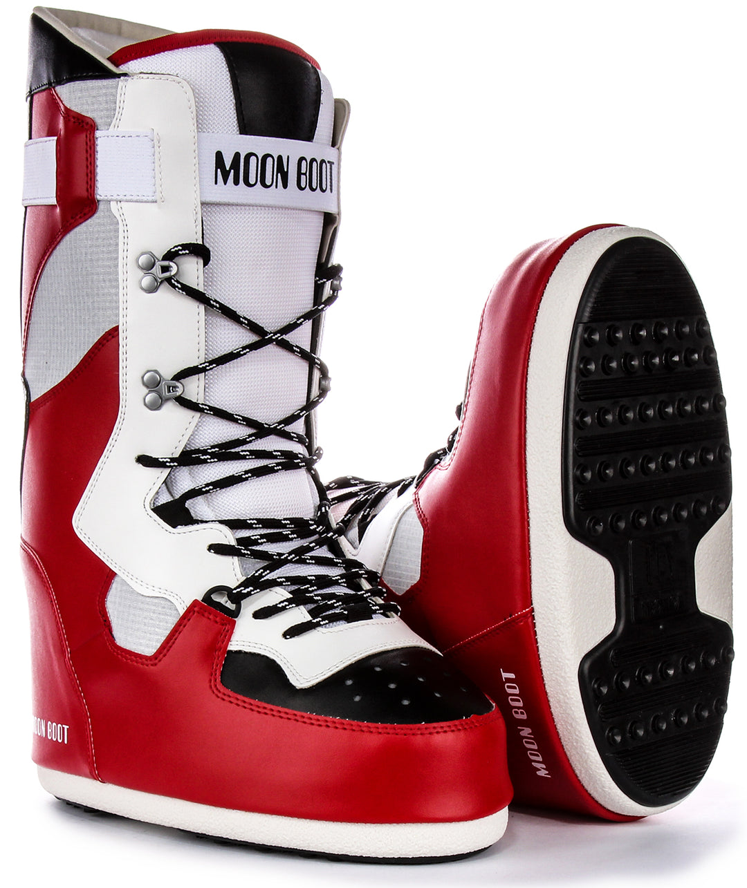 Mens Boots Moon Boot 43 Moon Boot Sneaker Hi In White Red For