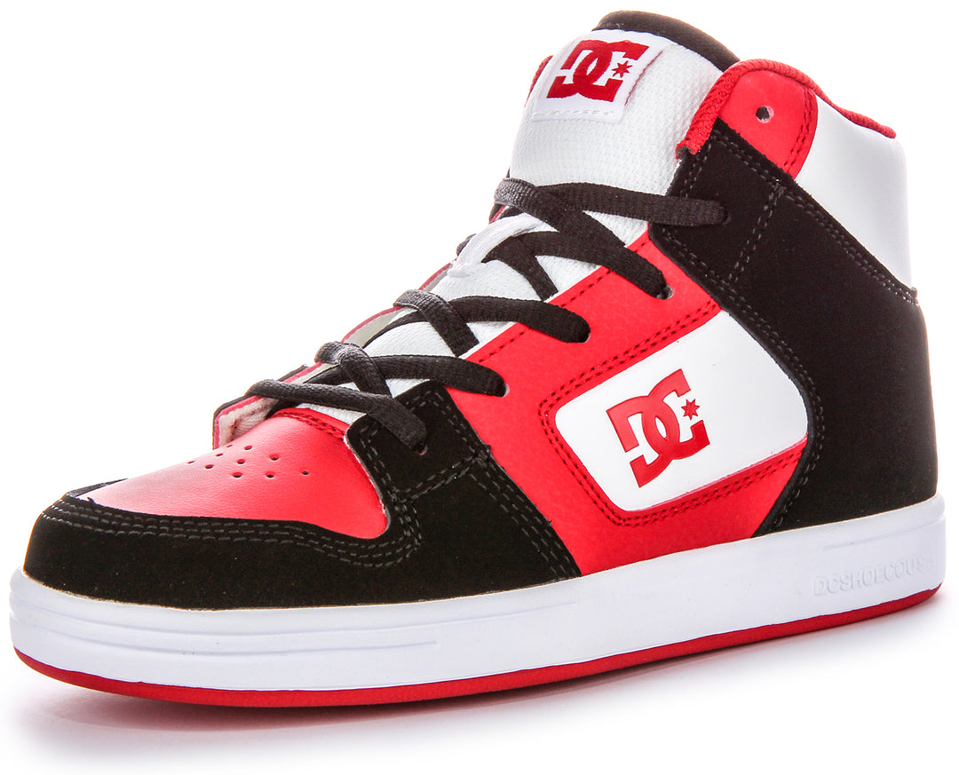Dc Shoes Manteca 4 Hi In White Black Red For Youth