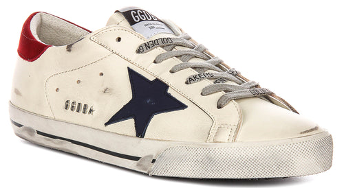 Golden Goose Super-star In White Blue Red For Men