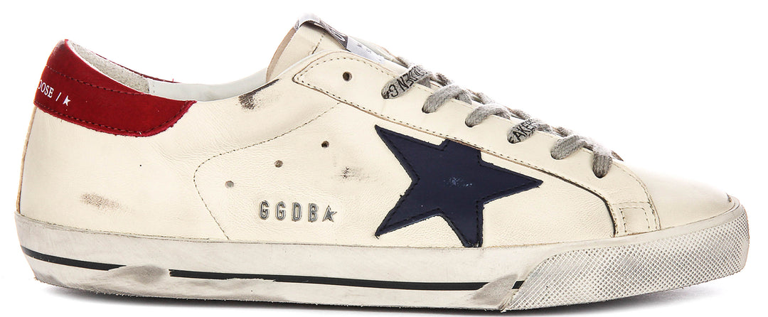 Golden Goose Super-star In White Blue Red For Men