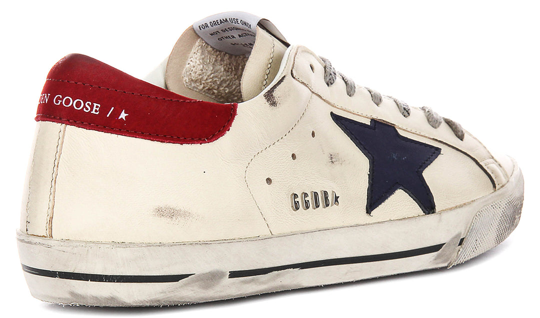 Golden Goose Super-star In White Blue Red For Men