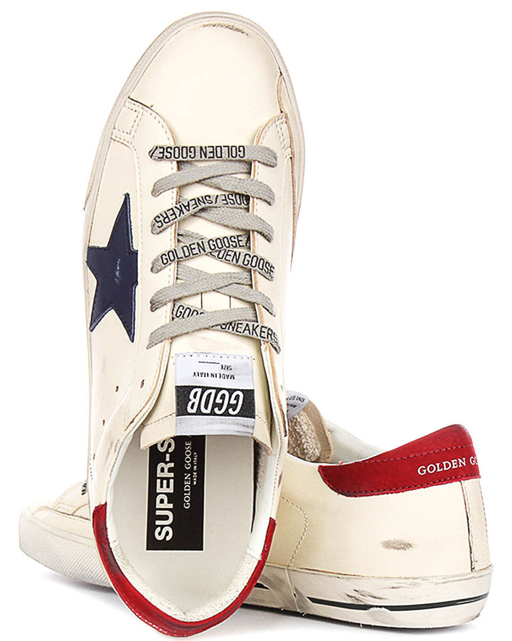 Golden Goose Super-star In White Blue Red For Men