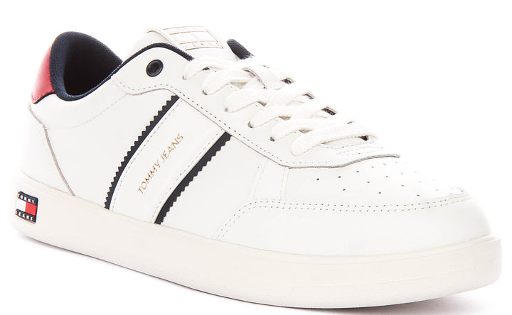 Tommy Hilfiger Flag Leather In White Blue Red For Men