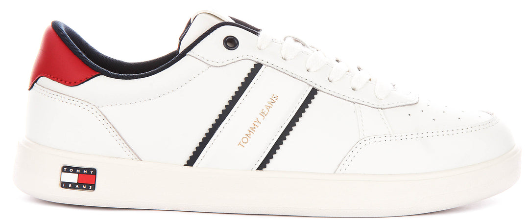 Tommy Hilfiger Flag Leather In White Blue Red For Men