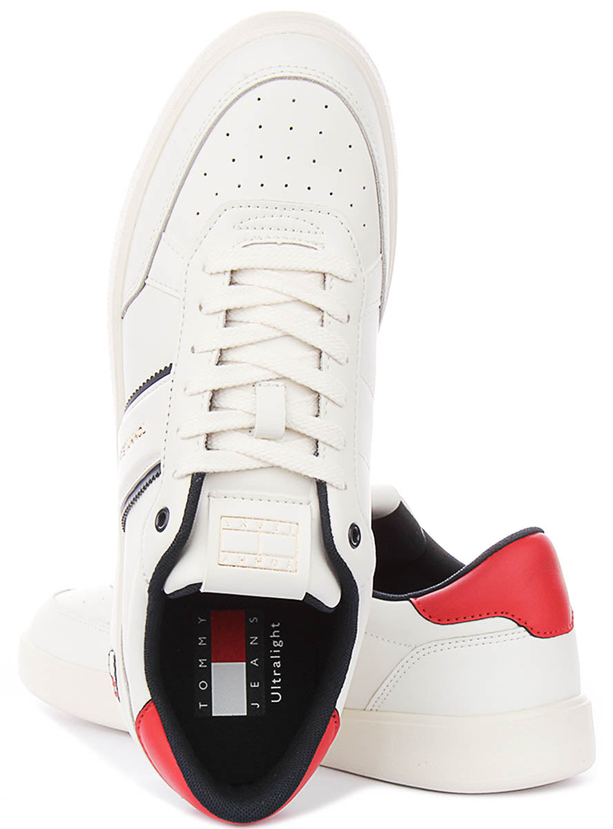 Tommy Hilfiger Flag Leather In White Blue Red For Men