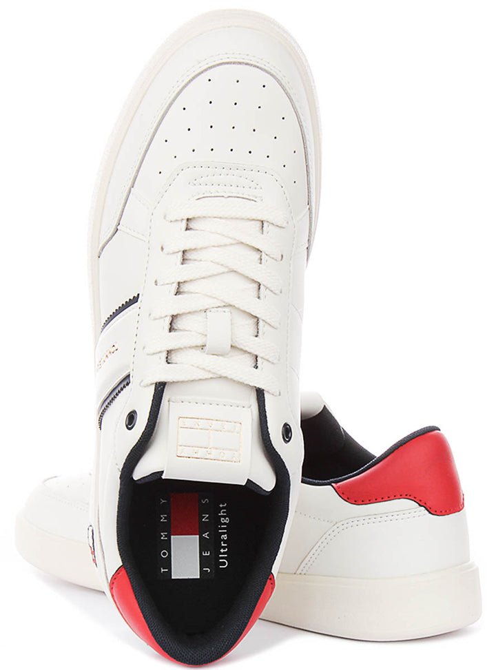 Tommy Hilfiger Flag Leather In White Blue Red For Men
