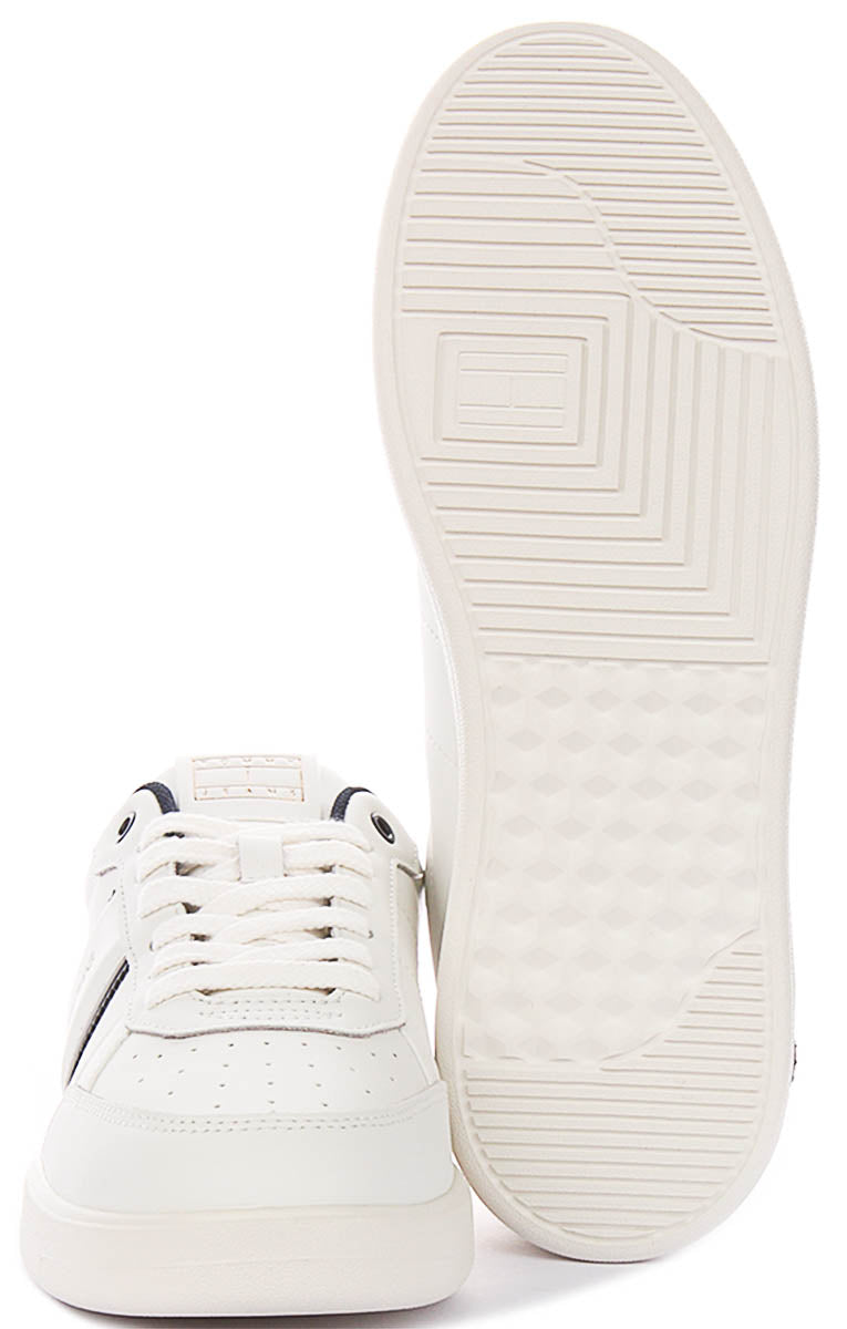 Tommy Hilfiger Flag Leather In White Blue Red For Men