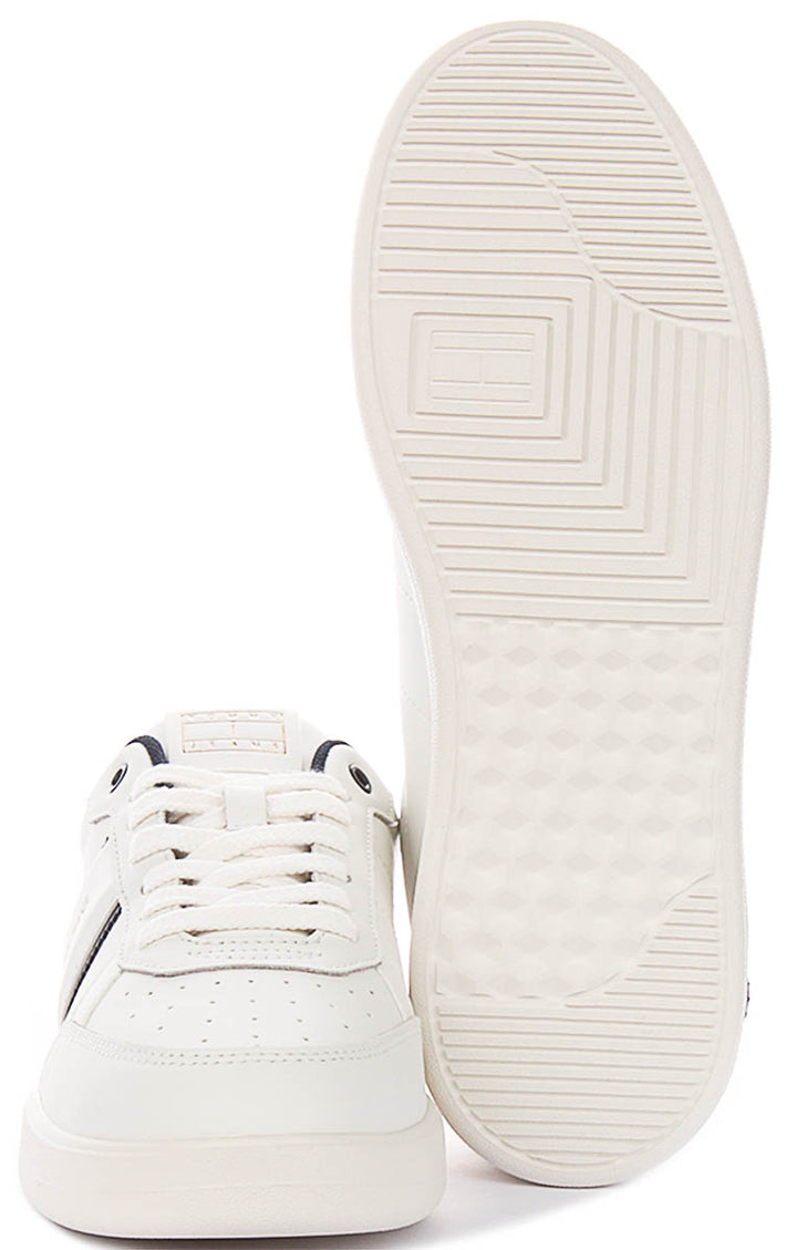 Tommy Hilfiger Flag Leather In White Blue Red For Men