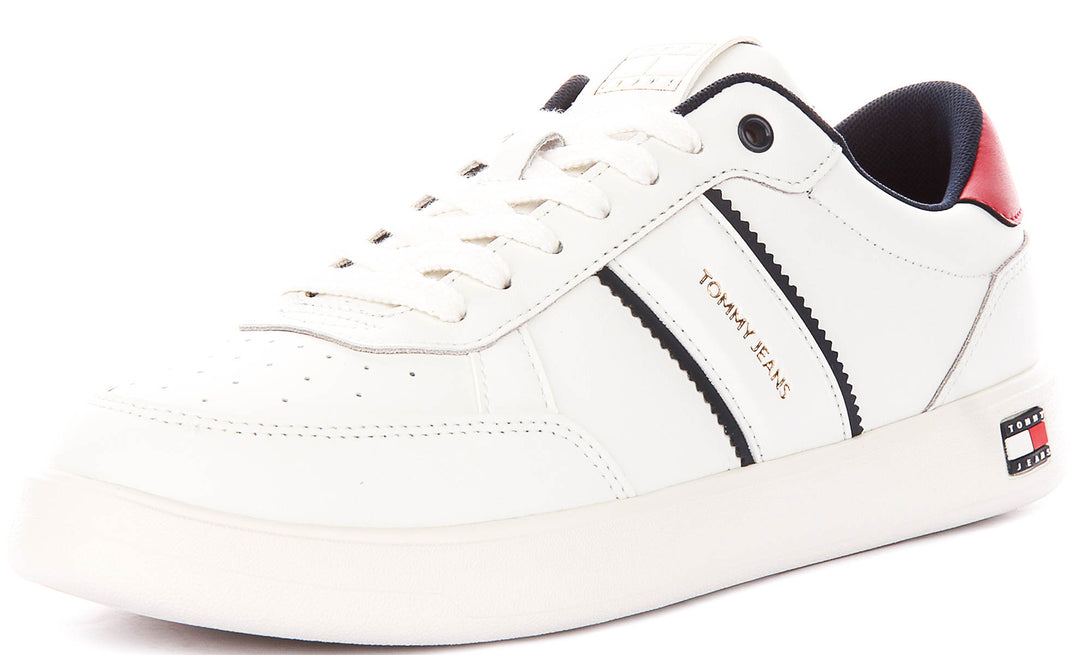 Tommy Hilfiger Flag Leather In White Blue Red For Men