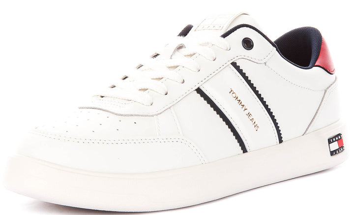 Tommy Hilfiger Flag Leather In White Blue Red For Men