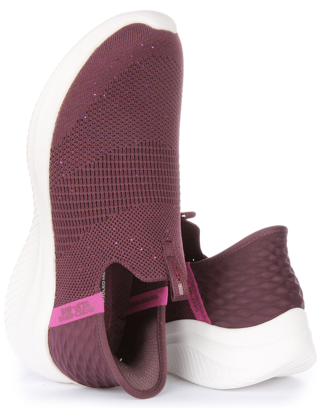 Skechers Slip Ins: Ultra Flex 3.0Shiny Night Baskets en maille pour femmes en vin