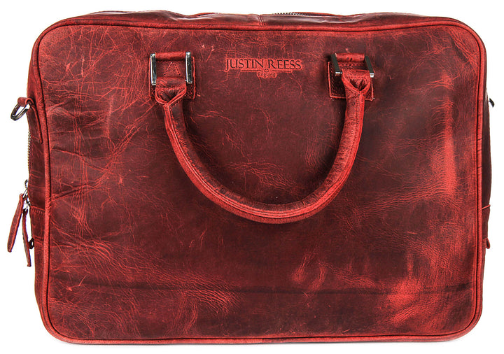 Justinreess England Vintage Valor In Dark Red Laptop Bag