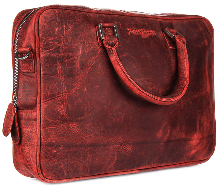 Justinreess England Vintage Valor In Dark Red Laptop Bag