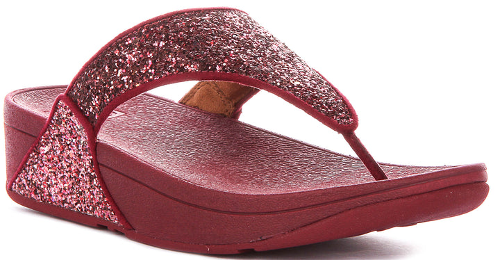 Fitflop Lulu Multi In Dark Red Glitter For Women