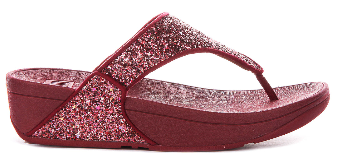 Fitflop Lulu Multi In Dark Red Glitter For Women