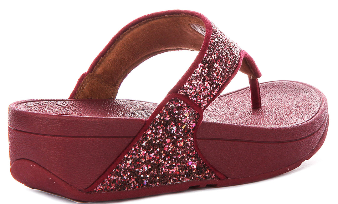 Fitflop Lulu Multi In Dark Red Glitter For Women