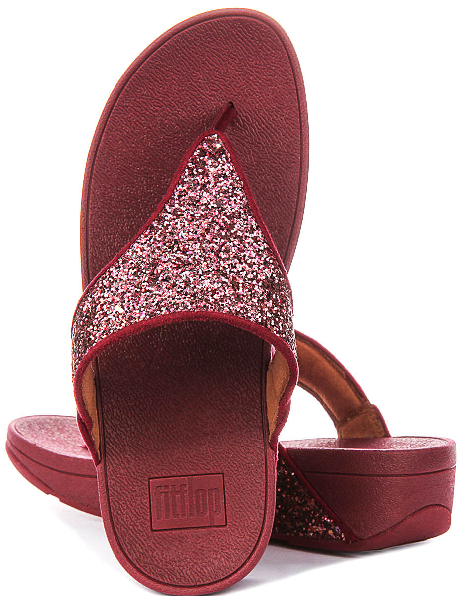 Fitflop Lulu Multi In Dark Red Glitter For Women
