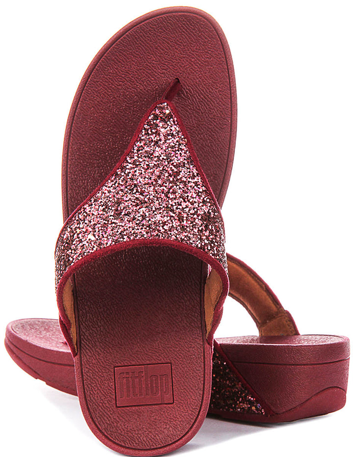 Fitflop Lulu Multi In Dark Red Glitter For Women